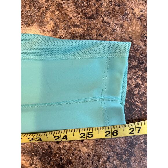 Nike Dri Fit Teal Baby Blue Leggings Size Small Cross Over Front - Picture 7 of 7